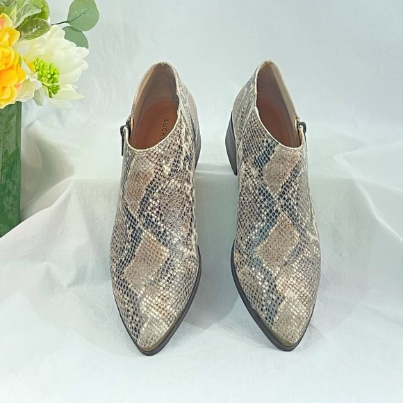 NEW IN BOX Lucky Brand Snake Print Ankle Booties - Picture 6 of 6